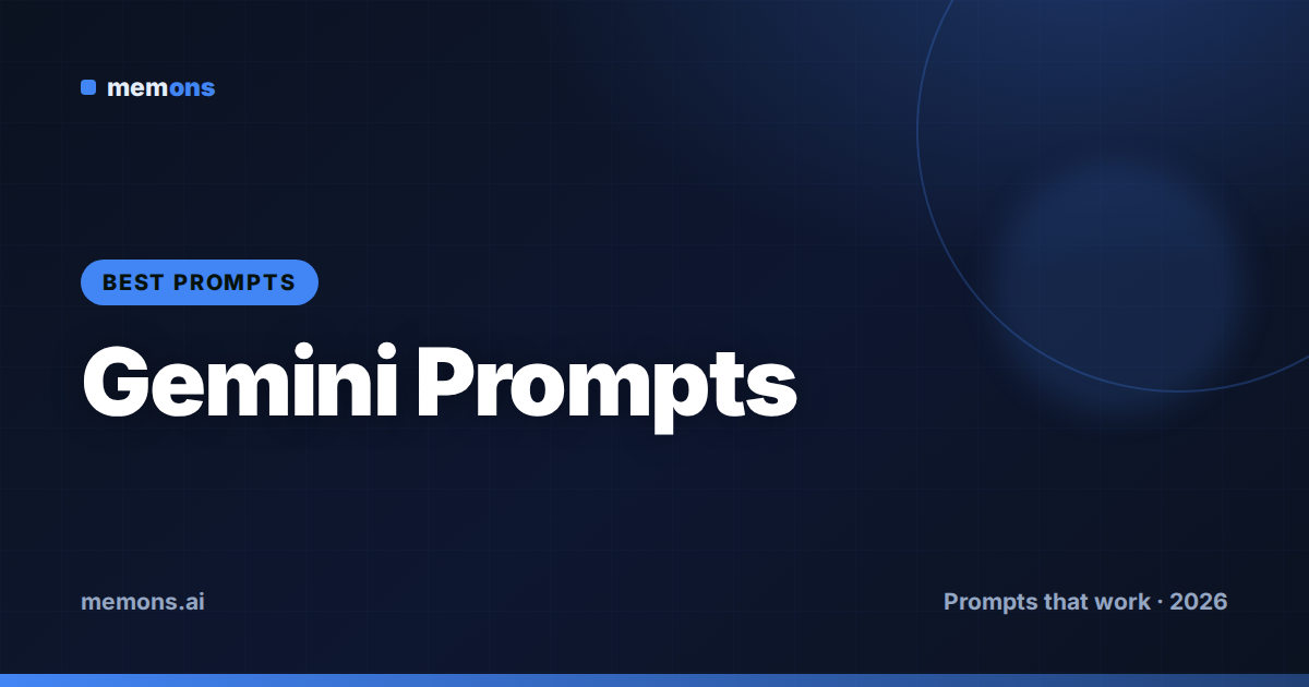 Cover for 40 Best Gemini Prompts (2026)