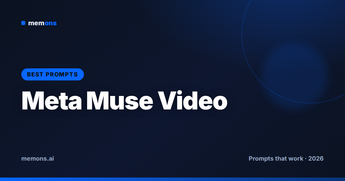 Cover for 40 Best Meta Muse Video Prompts (2026)