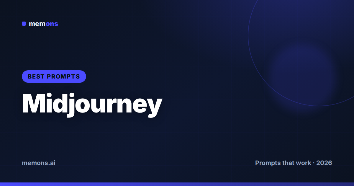 Cover for 40 Best Midjourney Prompts (2026)