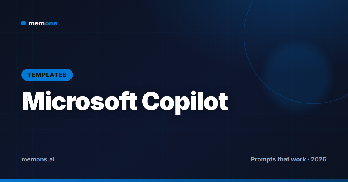 Microsoft Copilot Prompt Templates
