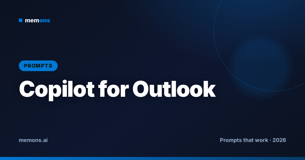Cover for 24 Copilot Prompts for Outlook & Email (2026)