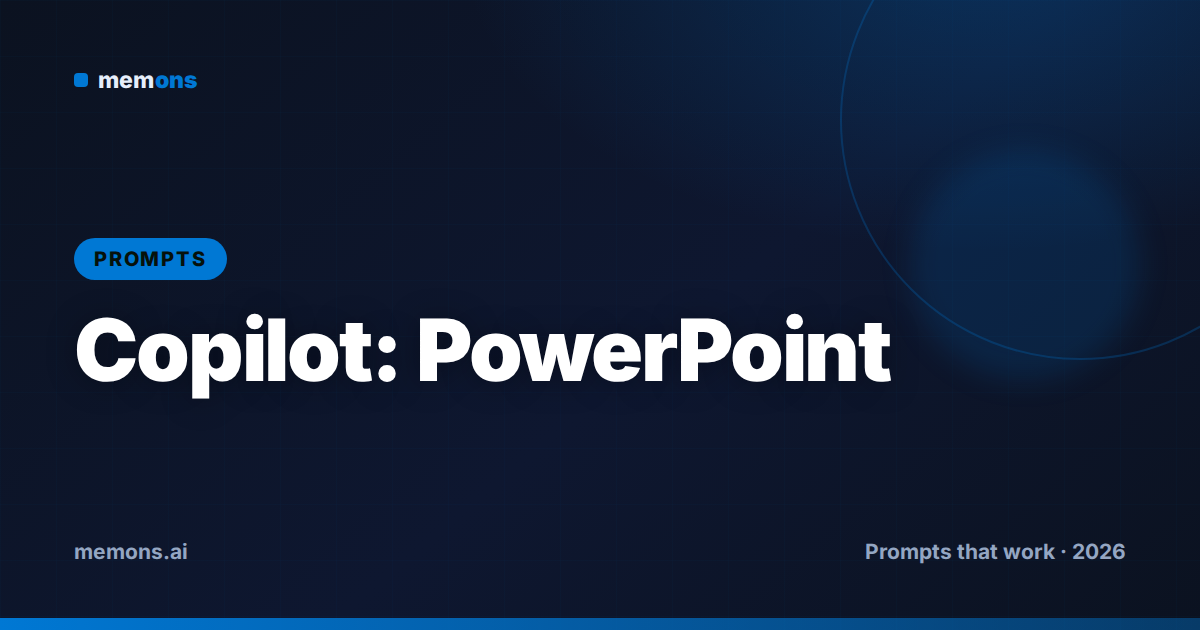 Copilot Prompts for PowerPoint
