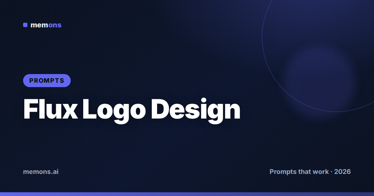 Cover for 26 Flux Prompts for Logo Design (2026)