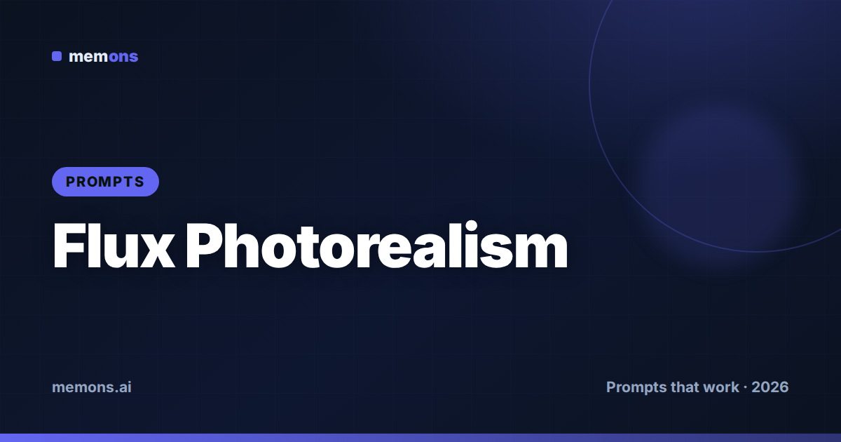 Cover for 26 Flux Prompts for Photorealistic Images (2026)