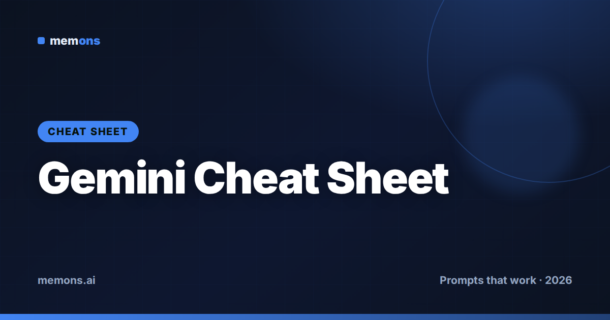 Gemini Cheat Sheet