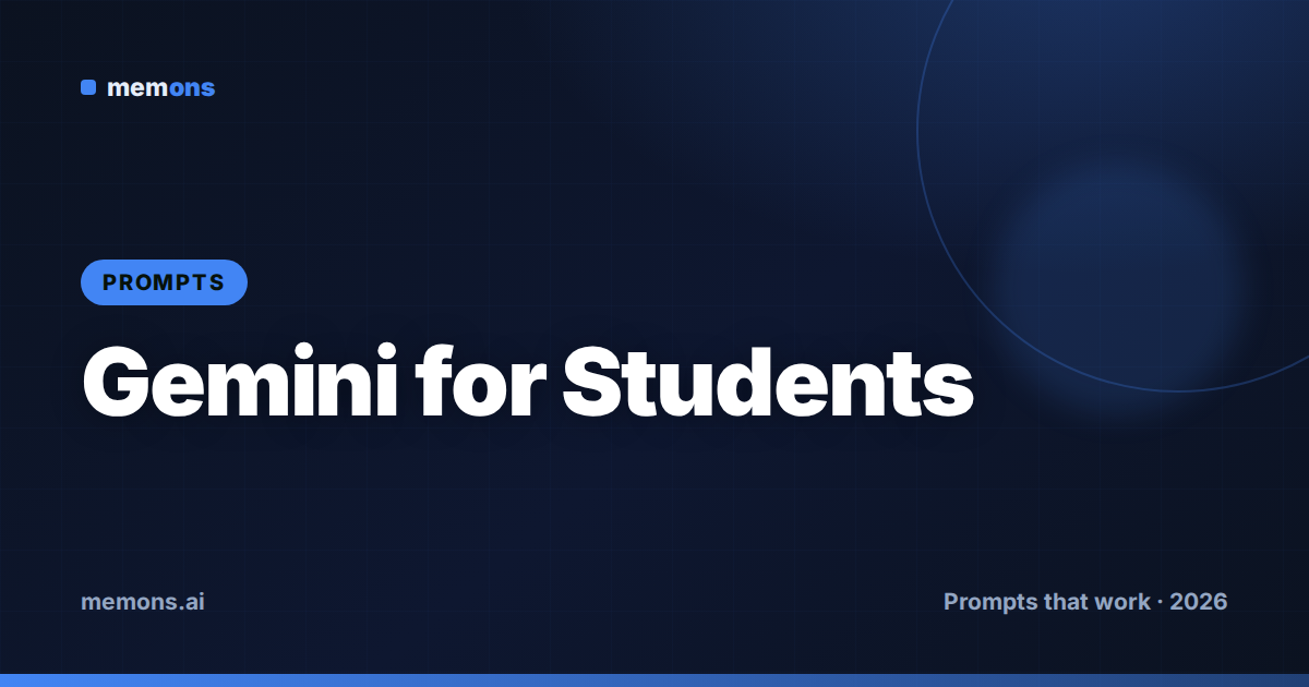 Cover for 24 Gemini Prompts for Students & Research (2026)