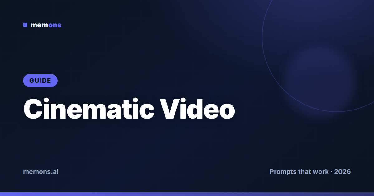 Cover for How to Prompt PixVerse for Cinematic Video (2026): Formulas + Examples