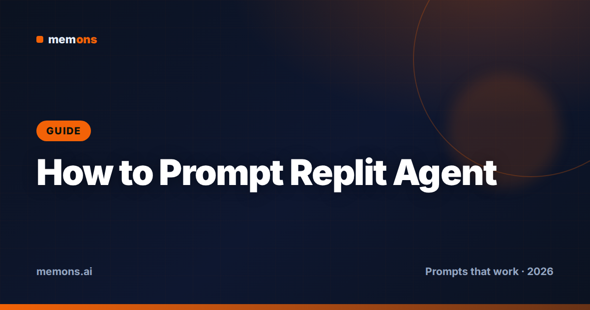 Cover for How to Prompt Replit Agent for Full-Stack Apps (2026): PRD Formula + Examples