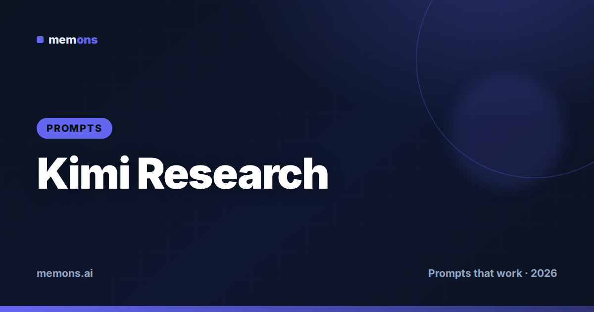 Kimi Prompts for Research