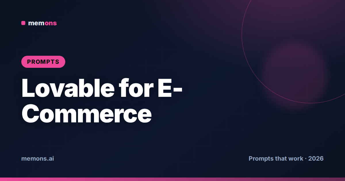 Lovable Prompts for E-Commerce