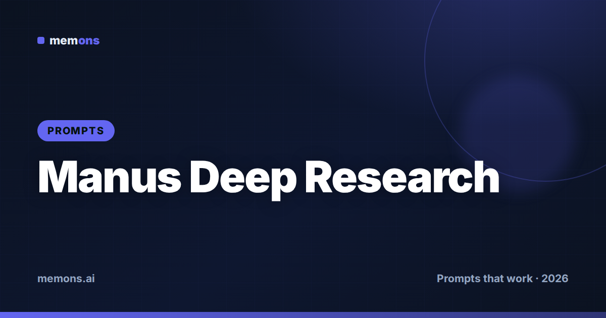 Manus Deep Research