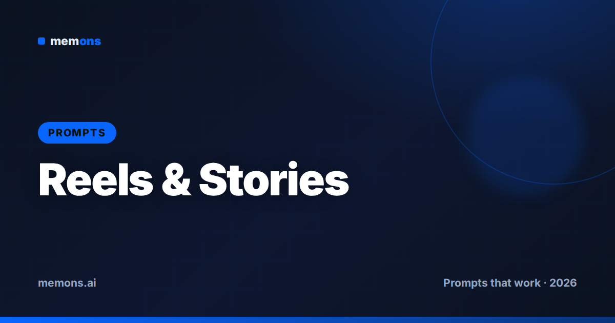 Cover for 26 Meta Muse Video Prompts for Reels & Stories (2026)