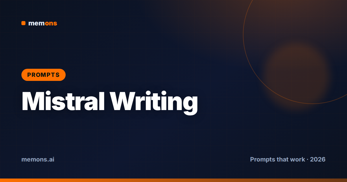 Mistral Writing Prompts