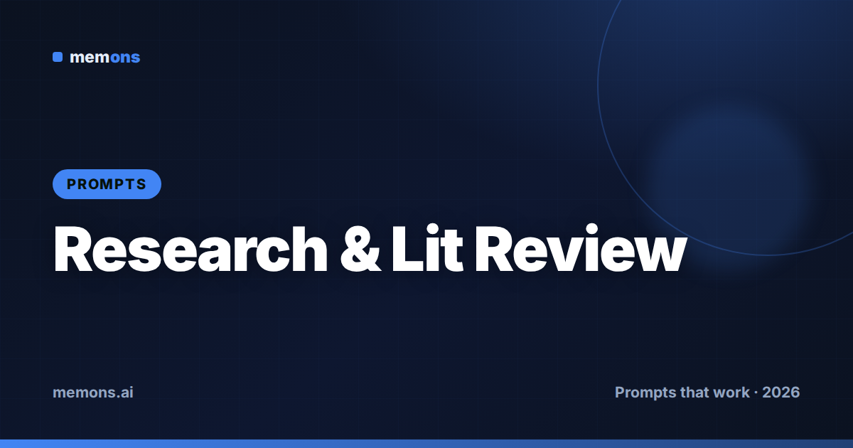 Cover for 24 NotebookLM Prompts for Research & Literature Review (2026)