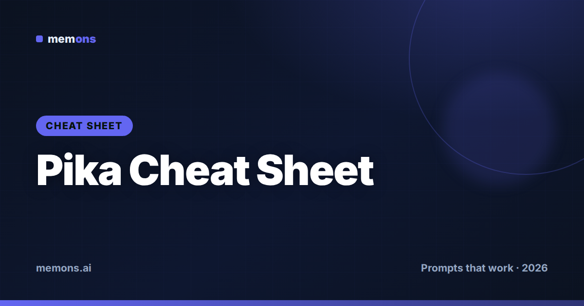 Pika Cheat Sheet