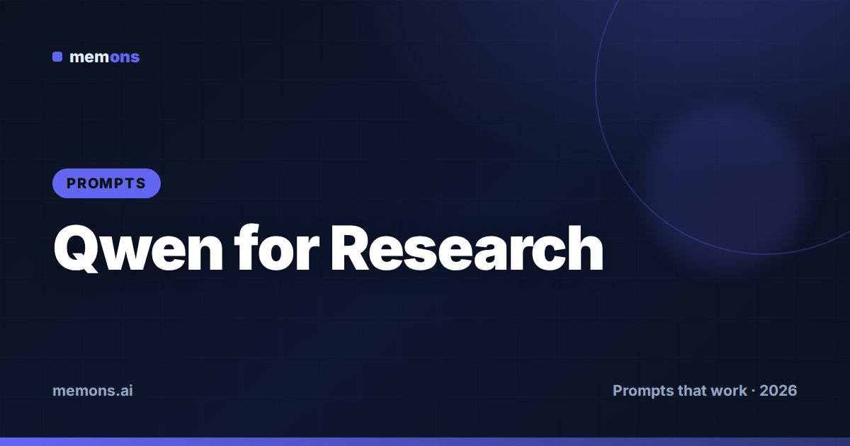 Cover for 22 Qwen Prompts for Research & Analysis (2026)