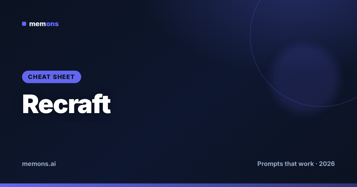 Recraft Prompt Cheat Sheet