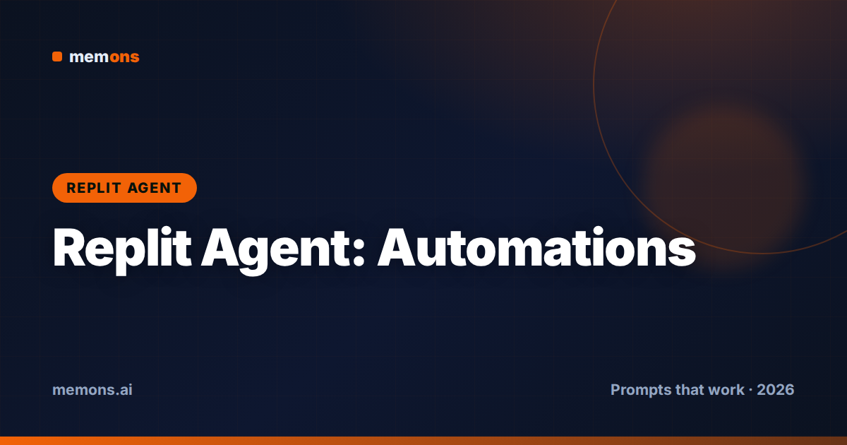 Cover for 24 Replit Agent Prompts for Automations & Integrations (2026)