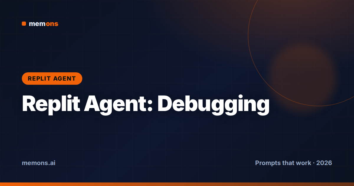 Cover for 24 Replit Agent Prompts for Debugging & Refactoring (2026)