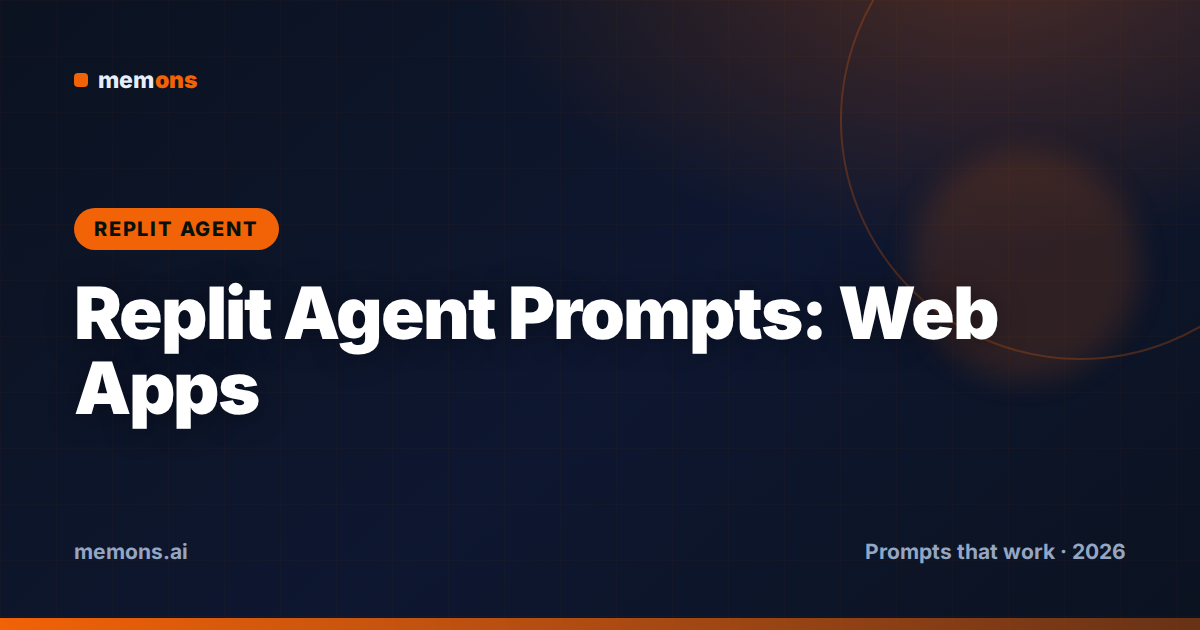 Cover for 30 Replit Agent Prompts to Build Web Apps (2026)