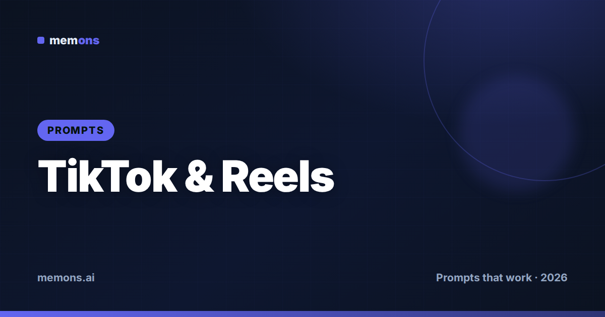 Cover for 24 Sora Prompts for TikTok & Reels (2026)
