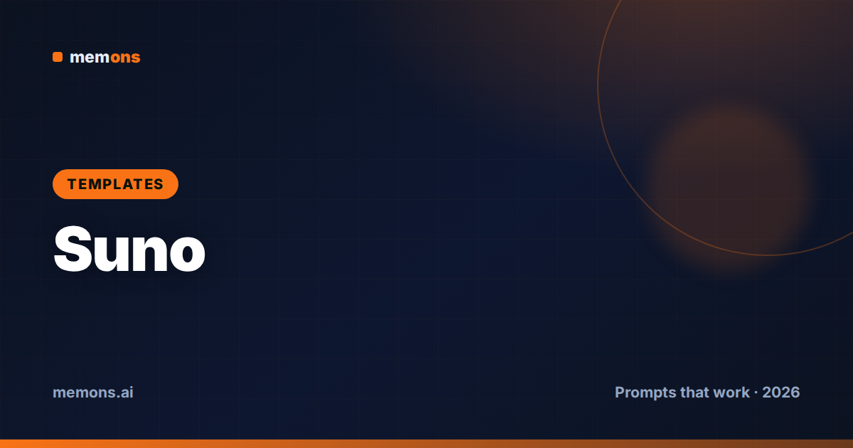 Suno prompt templates
