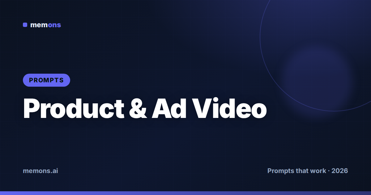 Cover for 22 Vidu Prompts for Product & Ad Video (2026)